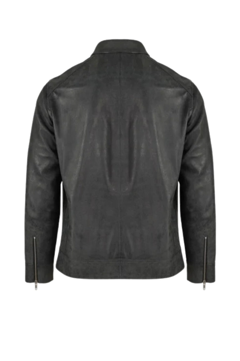 Logan Leather Jacket Washed grey