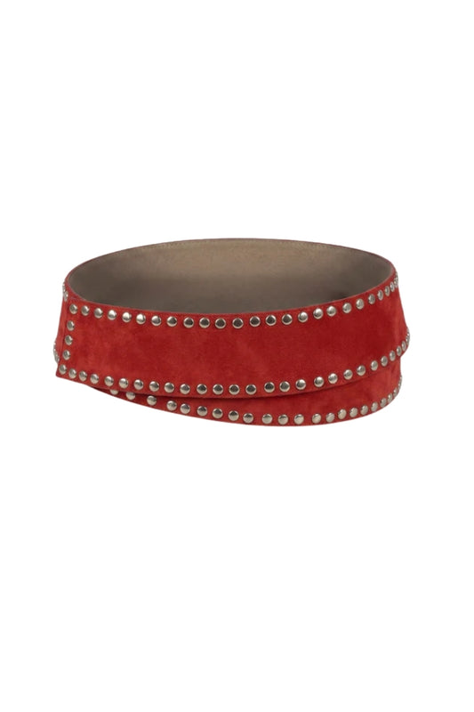 Liam Suede Belt Red