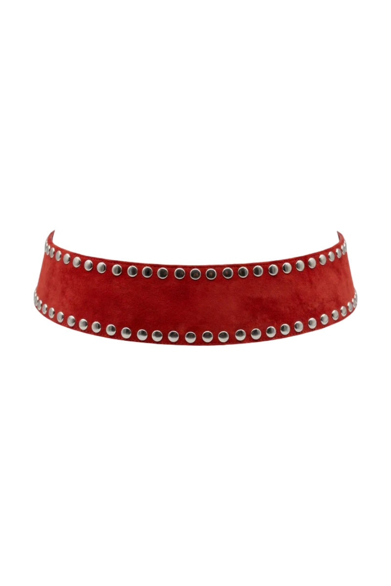 Liam Suede Belt Red