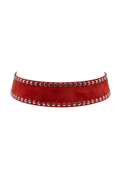 Liam Suede Belt Red