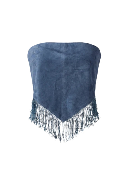 Fringes Suede Bandana Blue
