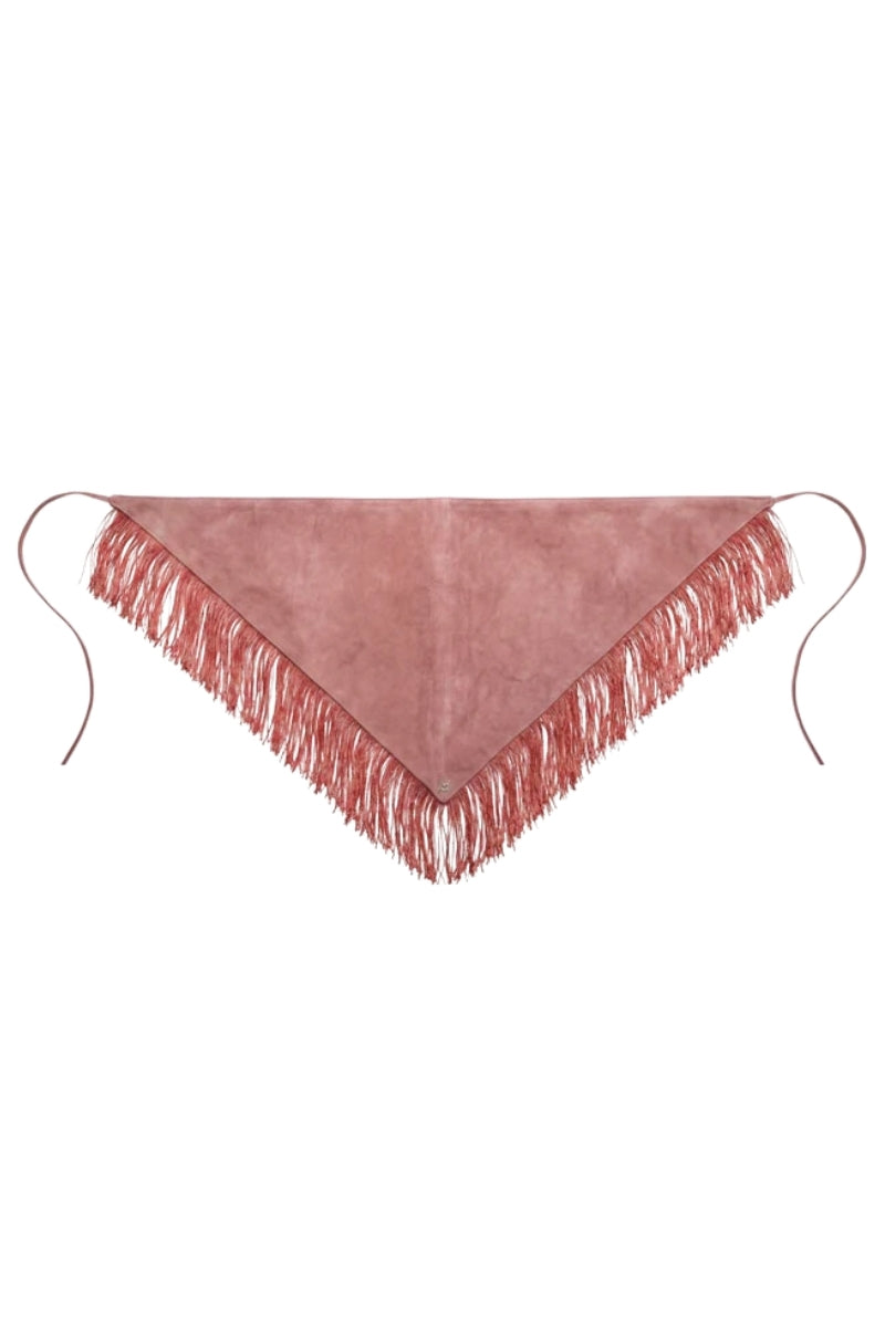 Fringes Suede Bandana Pink