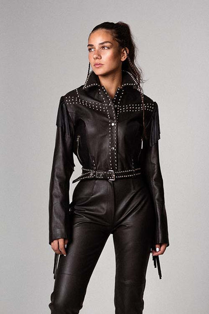 Venus Leather Jacket Black