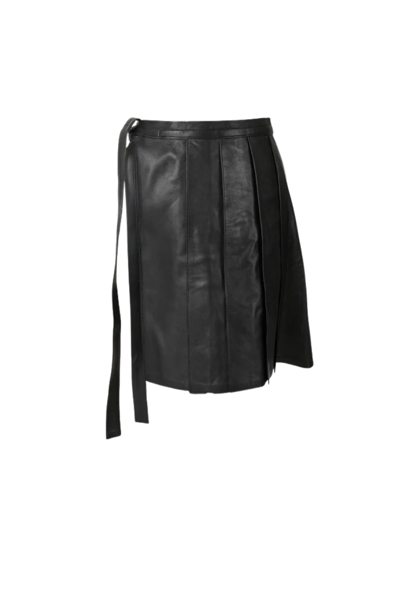 Veya Wrap On Leather Belt Black