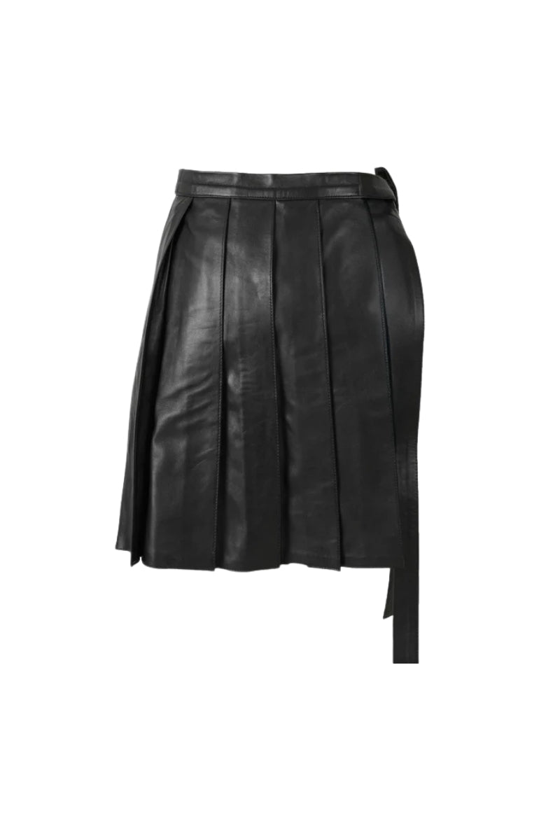 Veya Wrap On Leather Belt Black