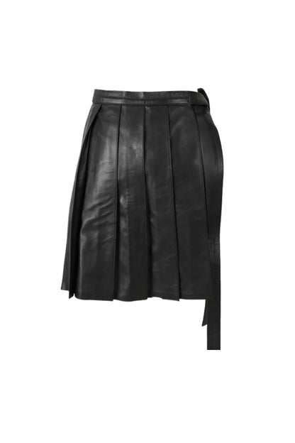 Veya Wrap On Leather Belt Black