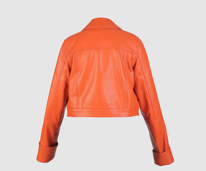 Zinnia Leather Jacket Orange