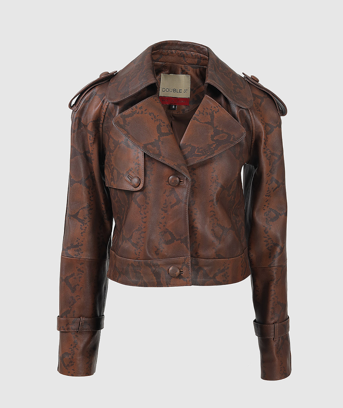 Audax Leather Jacket Snake Print