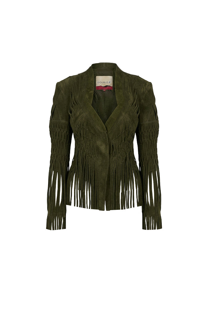 Attianna Suede Olive Jacket - Exclusively Online