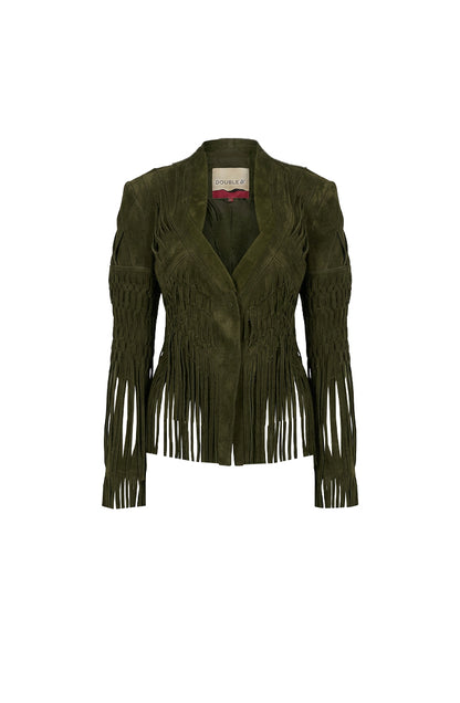 Attianna Suede Olive Jacket - Exclusively Online