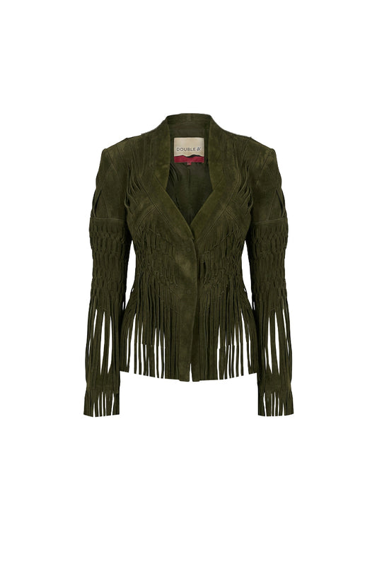 Attianna Suede Olive Jacket - Exclusively Online