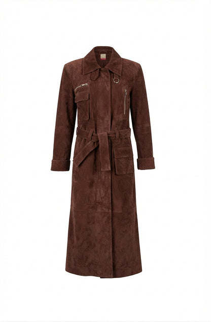 Austin Suede Coat Brown