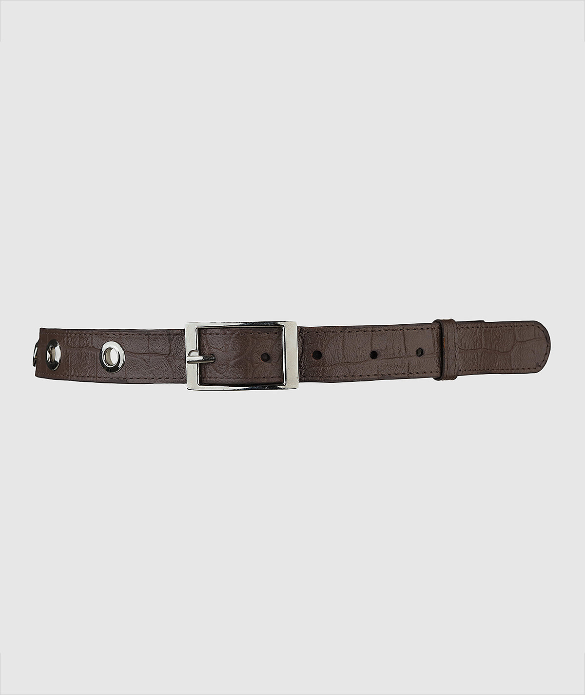 Eliza Leather Belt Brown Croc