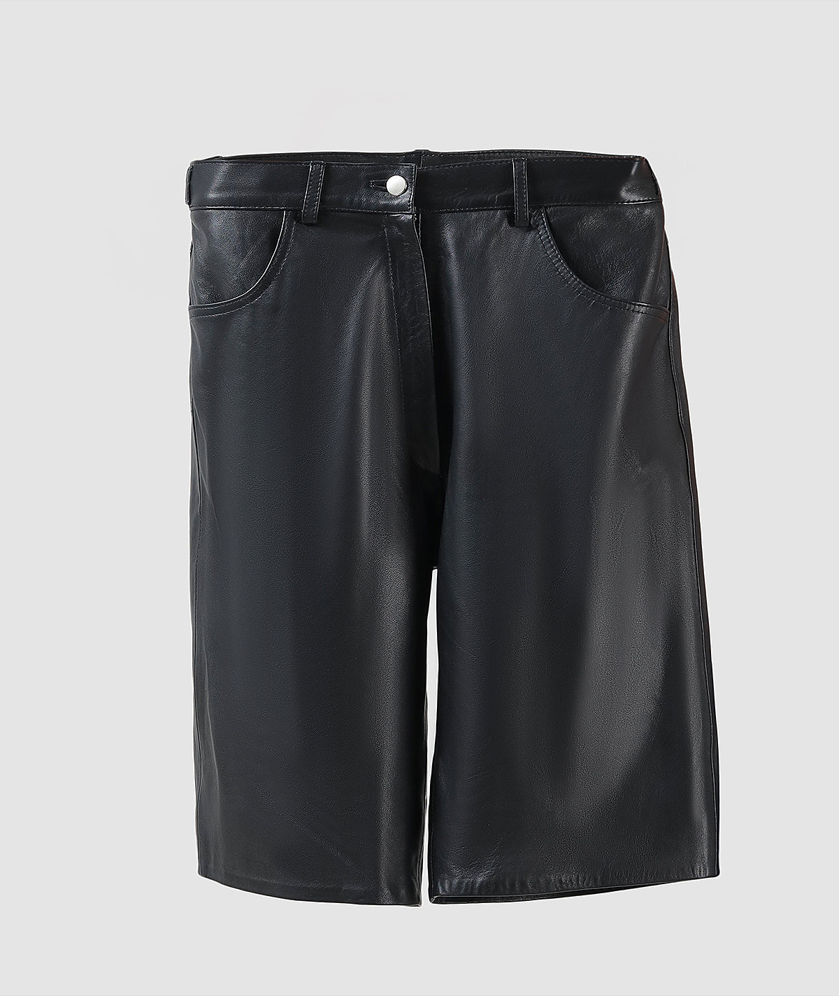 Callie Leather Bermuda Shorts Black