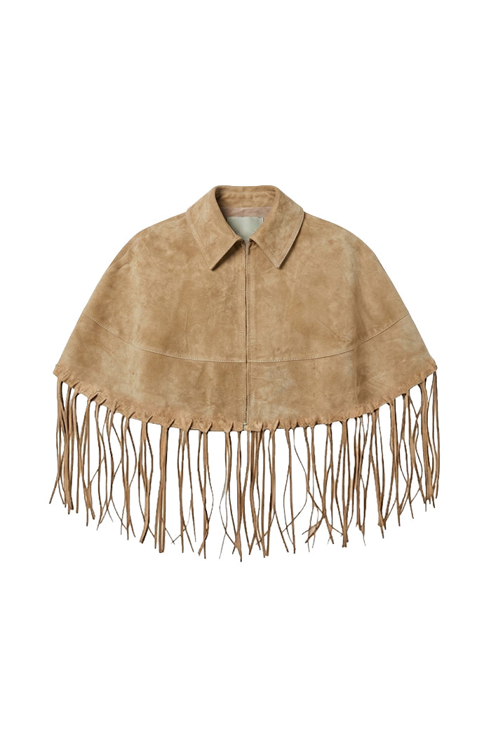 Ella Suede Cape Beige