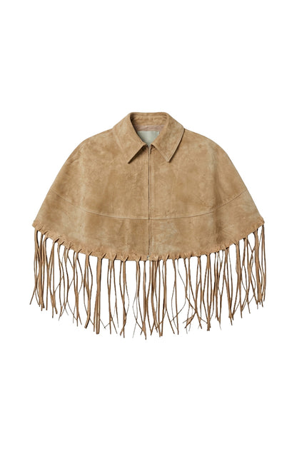 Ella Suede Cape Beige