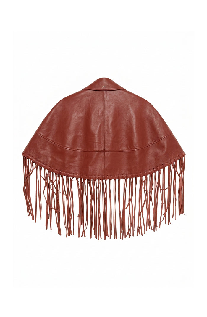 Ella Leather Cape Red