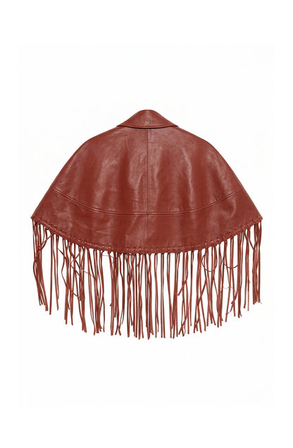 Ella Leather Cape Red