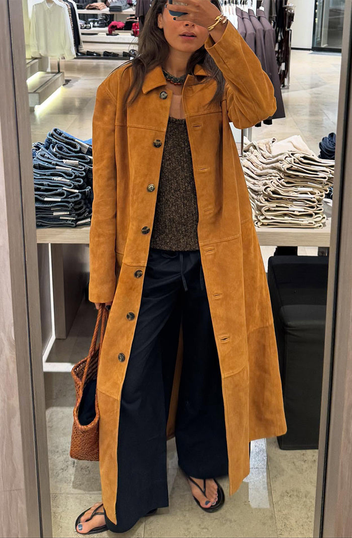 Gemma Suede Coat  Beige