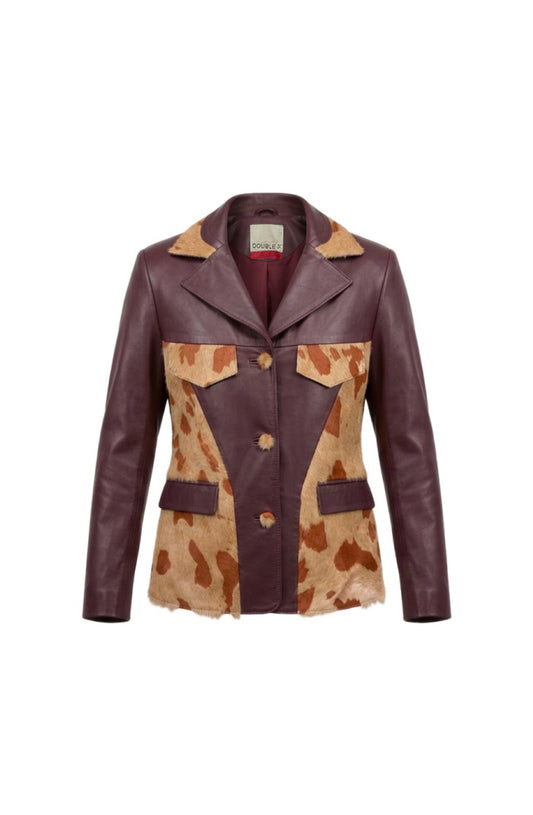 Kennedy Leather Jacket Burgundy