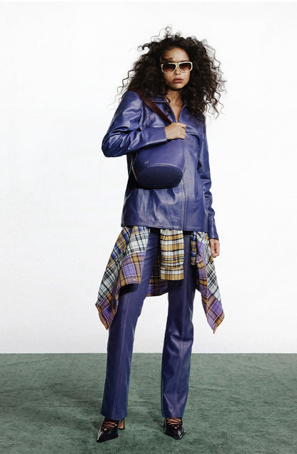 Sadie Leather Jacket Plum Purple