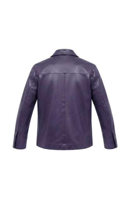 Sadie Leather Jacket Plum Purple