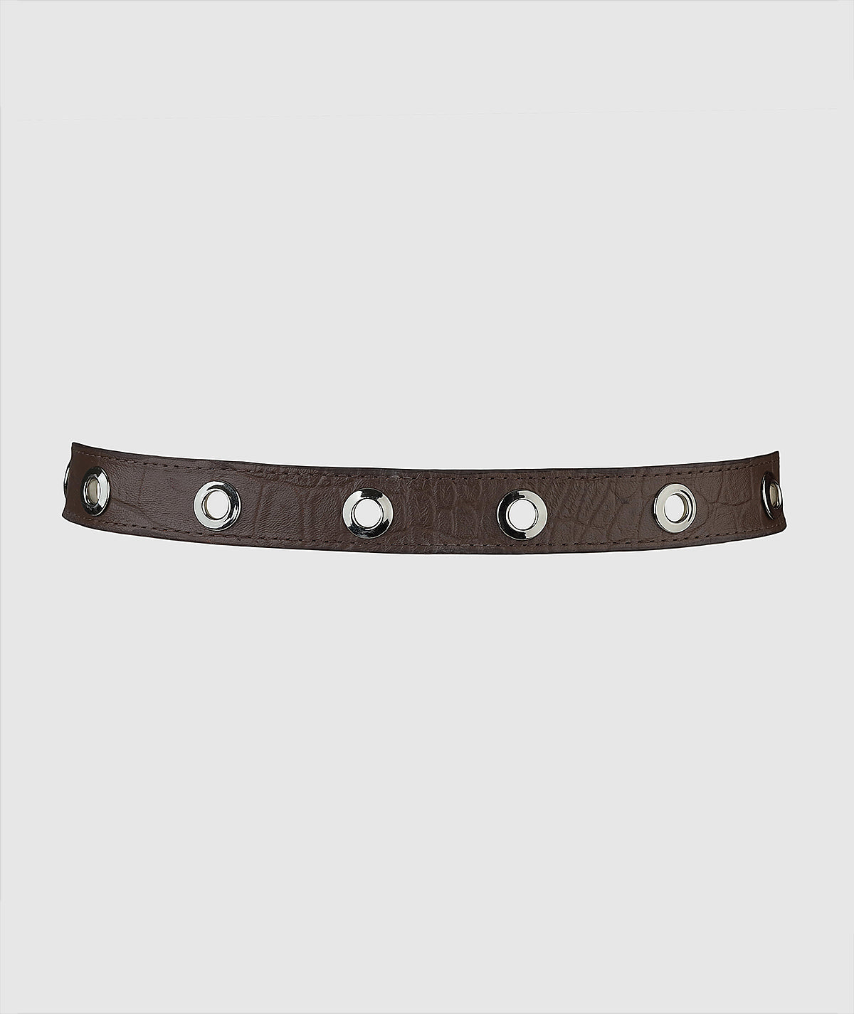 Eliza Leather Belt Brown Croc