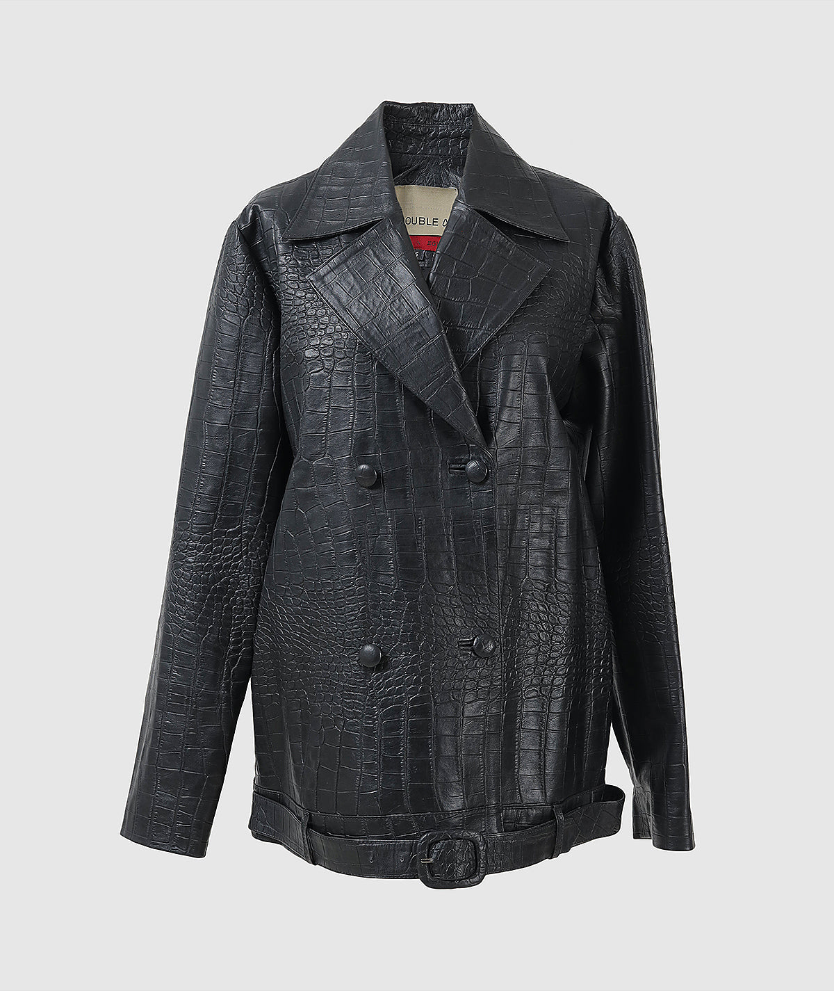 Madison Leather Jacket Black Croc