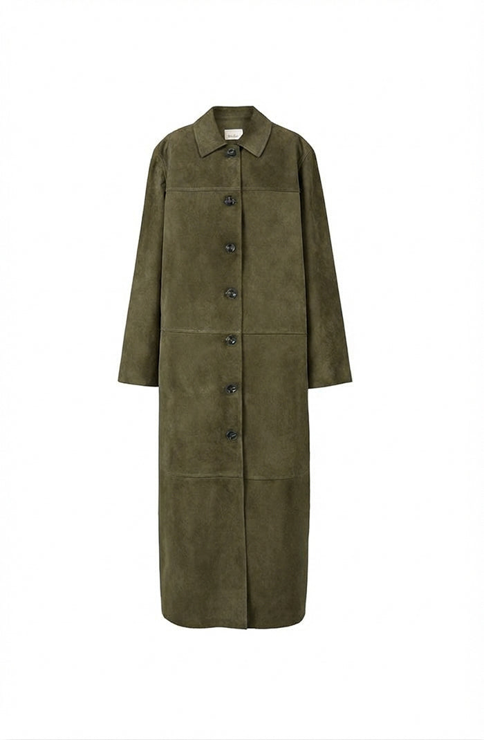Gemma Suede Coat Olive