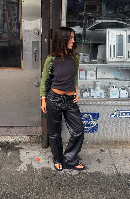 Jason Leather Pants Black