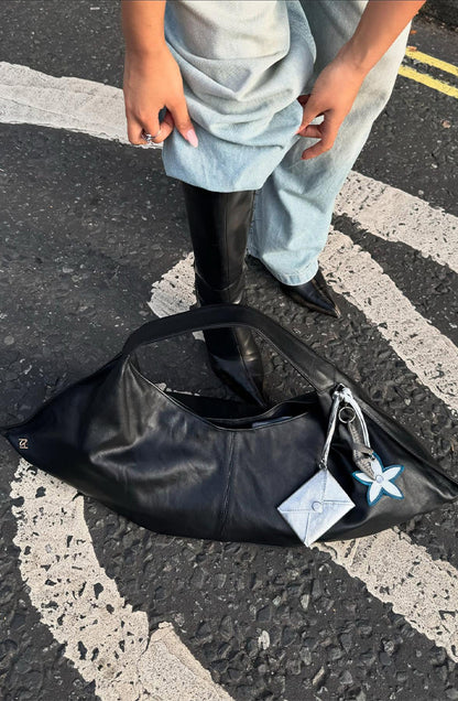 Ophelia Oversized Leather Bag Black