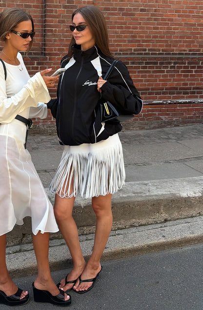 Ellie Leather Skirt White