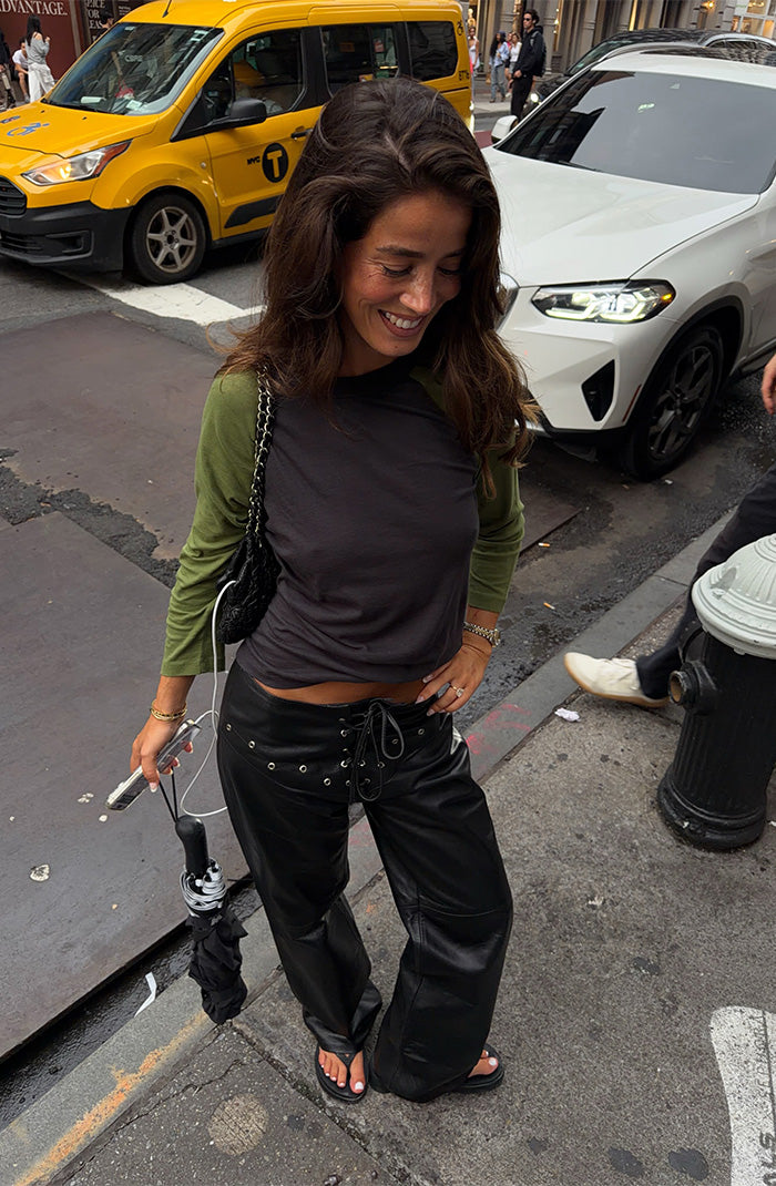Jason Leather Pants Black
