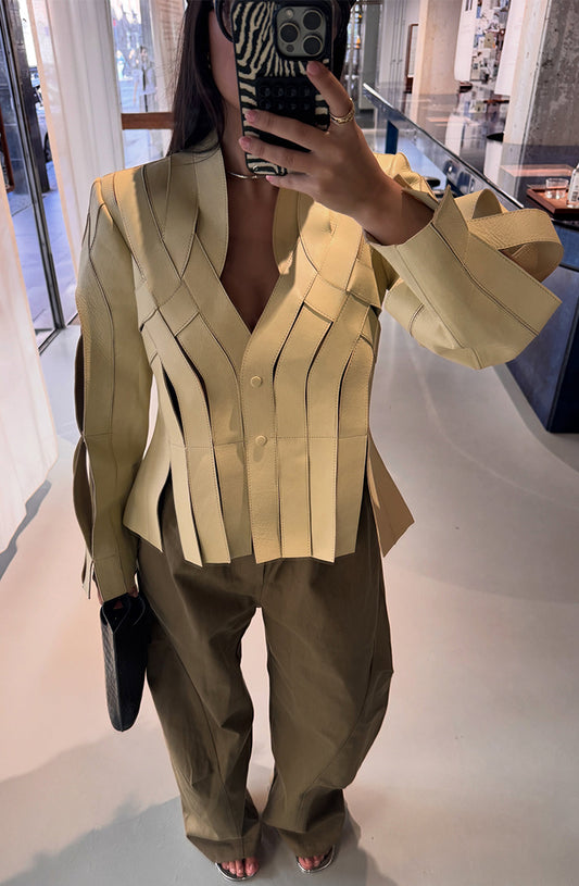 Brianna Leather Jacket Butter Yellow