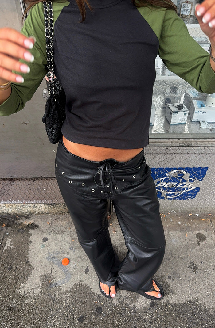 Jason Leather Pants Black