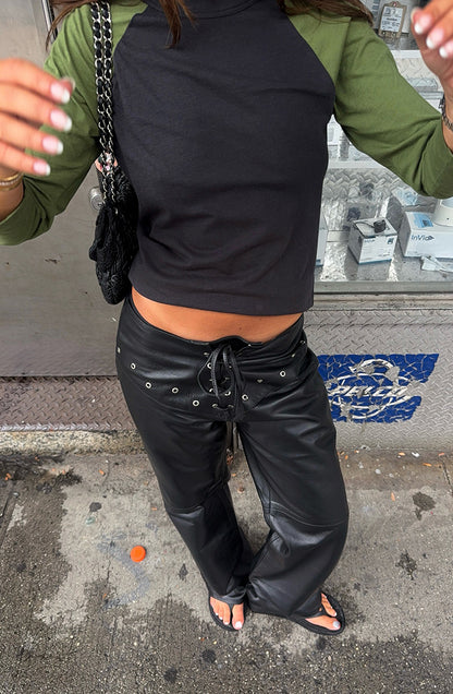 Jason Leather Pants Black