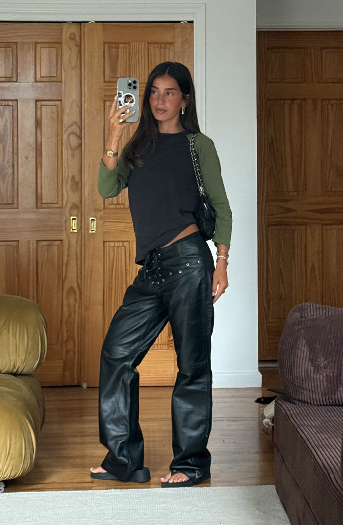 Jason Leather Pants Black