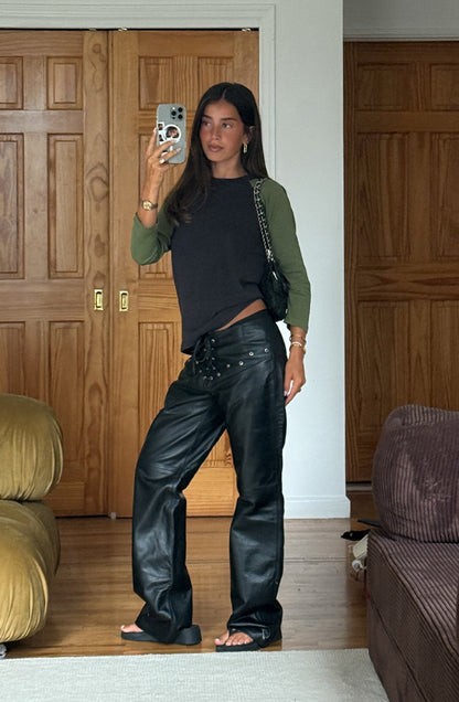 Jason Leather Pants Black