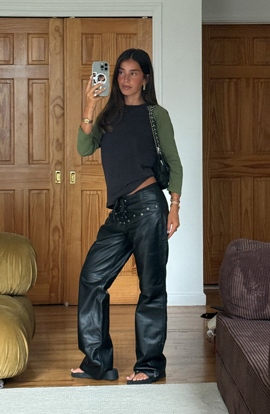 Jason Leather Pants Black