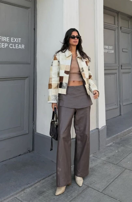 Harlow Leather Pants Brown