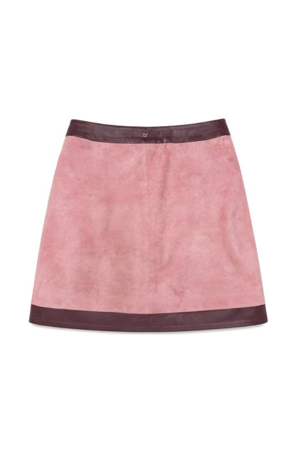 Aspen Suede Skirt Pink x Burgundy