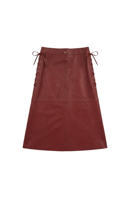 Jason Leather Skirt Red
