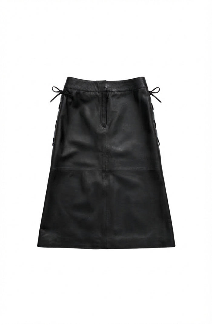 Jason Leather Skirt Black