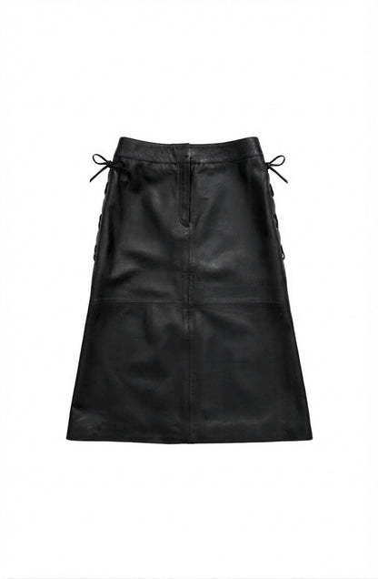 Jason Leather Skirt Black