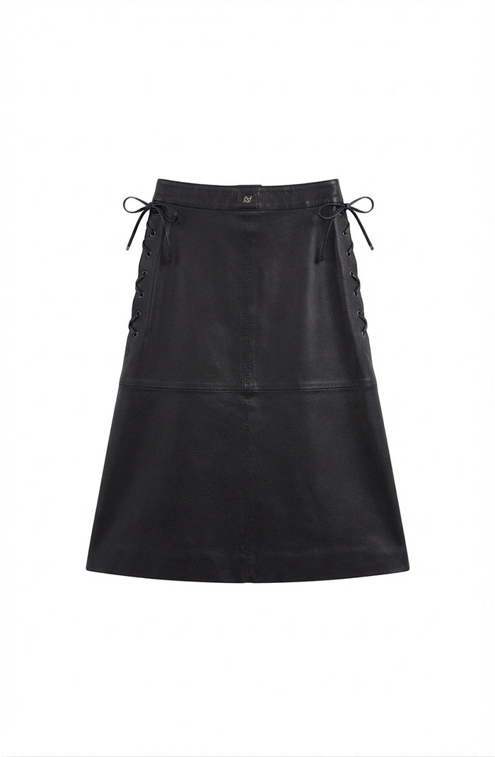 Jason Leather Skirt Black