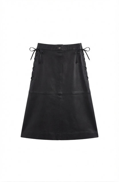 Jason Leather Skirt Black