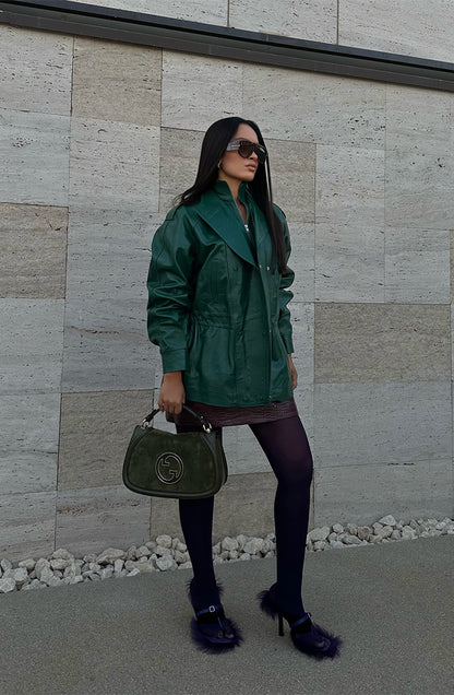 Gavin Leather Jacket Olive