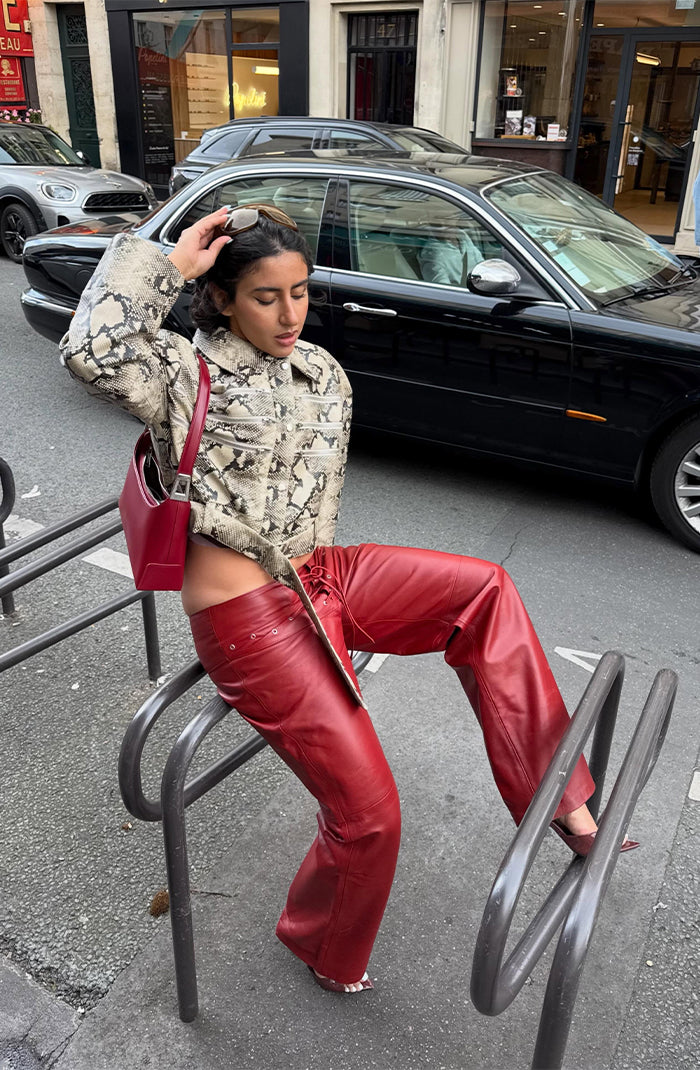 Jason Leather Pants Red