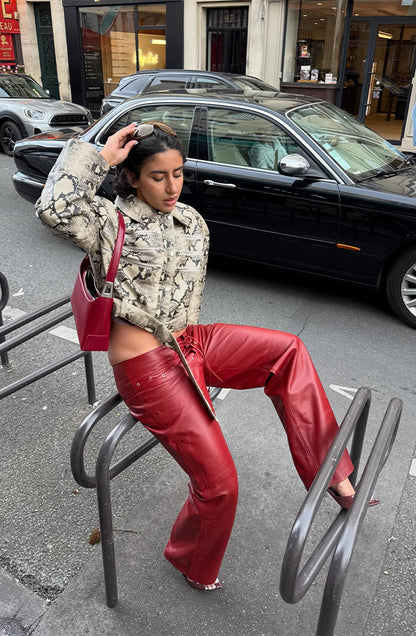 Jason Leather Pants Red