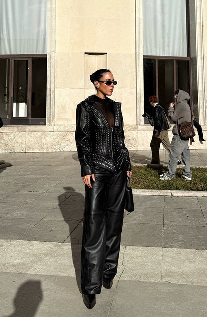 Kayla Leather Jacket Black
